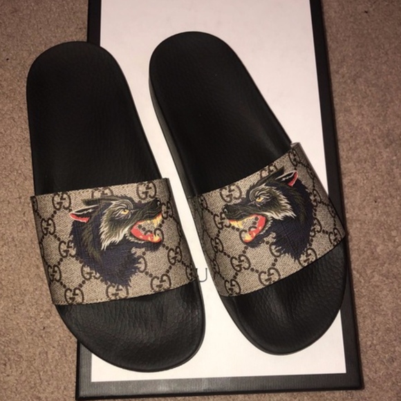 Gucci Other - Mens Gucci Supreme GG Wolf Slides NIB Authentic